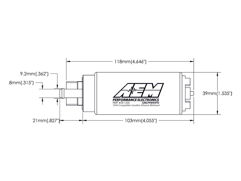 AEM 340LPH In Tank Fuel Pump Kit - Ethanol Compatible