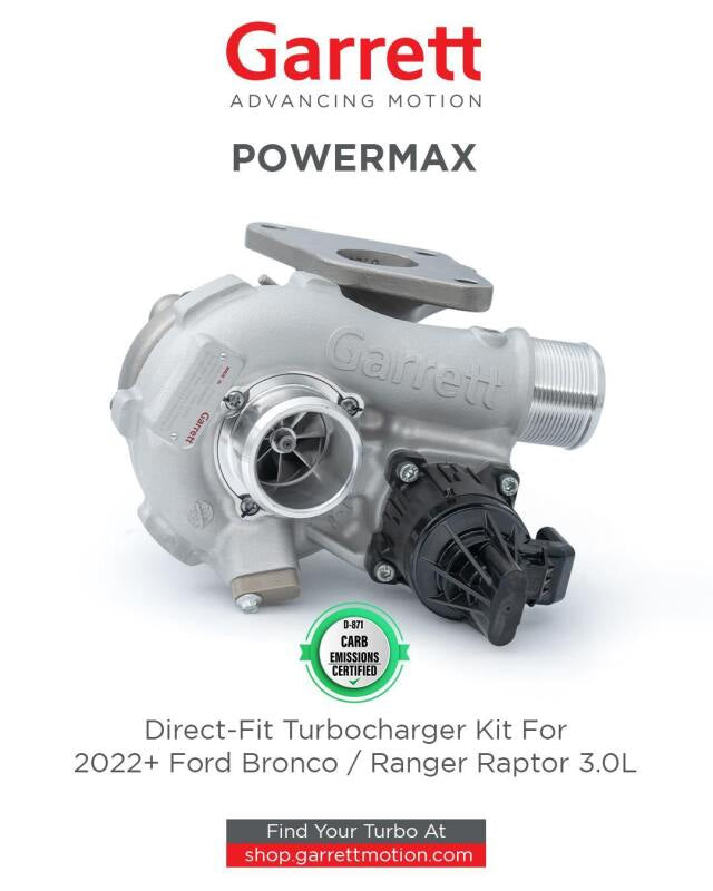 Garrett 2021+ Ford Bronco 2.7L GT1752S PowerMax Turbocharger Kit