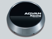 Load image into Gallery viewer, Advan 73mm Middle Height Center Cap- Gloss Black /Hyper Ring+White Letters