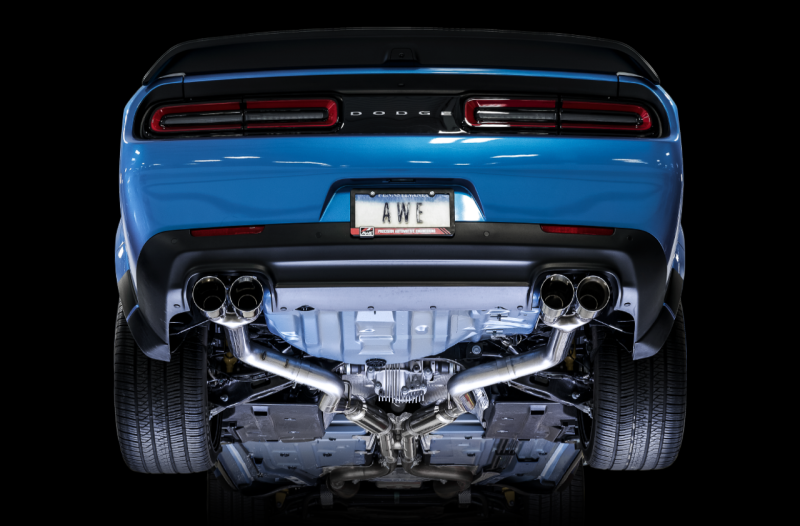 AWE Tuning 2017+ Dodge Challenger 5.7L Track Edition Exhaust - Chrome Silver Quad Tips