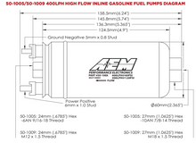 Load image into Gallery viewer, AEM 400LPH High Pressure Inline Fuel Pump - M18x1.5 Female Inlet to M12x1.5 Male Outlet