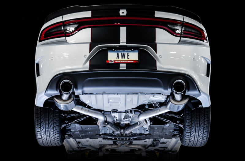 AWE Tuning 2017+ Dodge Charger 5.7L Touring Edition Exhaust - Non-Resonated - Chrome Silver Tips
