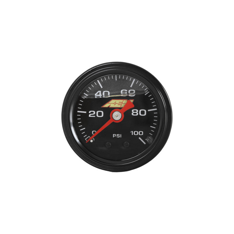 AEM 0-100 PSI Liquid Filled Mechanical Pressure Gauge - 1/8 NPT