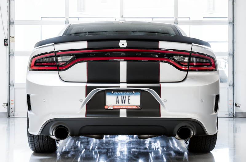 AWE Tuning 2017+ Dodge Charger 5.7L Track Edition Exhaust - Diamond Black Tips
