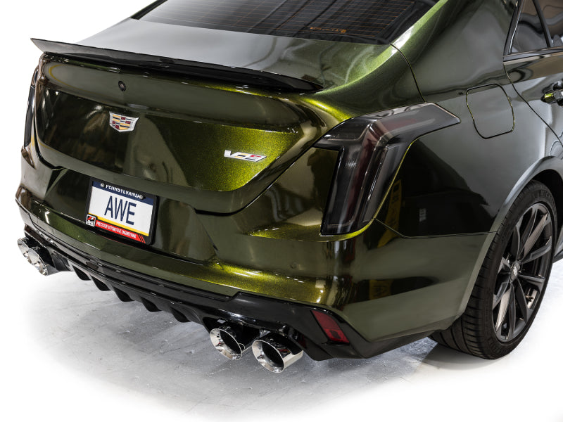 AWE Tuning 2021+ Cadillac CT4-V Blackwing SwitchPath Exhaust - Chrome Silver Tips